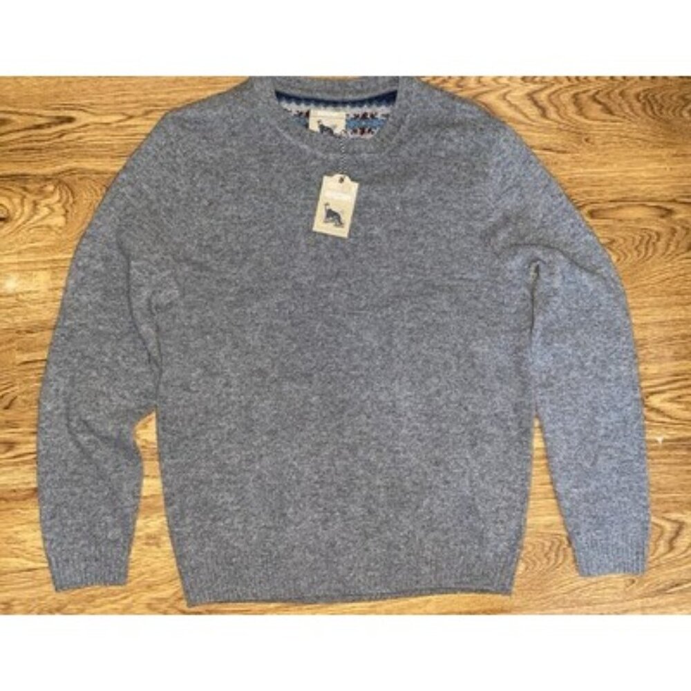 NWT Refectory British Inspired Mens Gray Wool Sweater Size Large